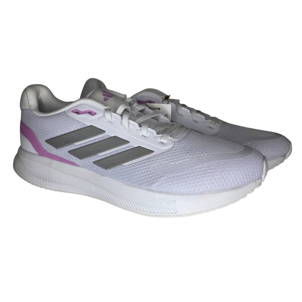 Adidas Runfalcon 5 Running Shoes Womens 11 White Pink Athletic Sneakers